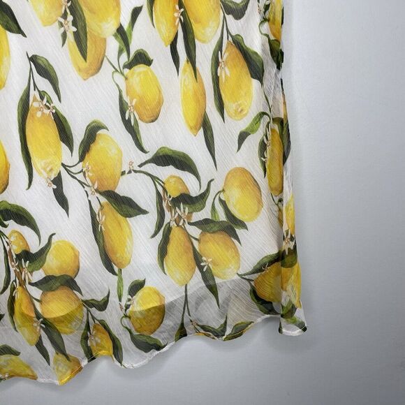 J.CREW Collection Mini Skirt Women XS Lemon Print NEW Sheer Overlay CB791 - Picture 11 of 16